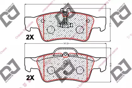 Комплект тормозных колодок, дисковый тормоз DJ PARTS купить